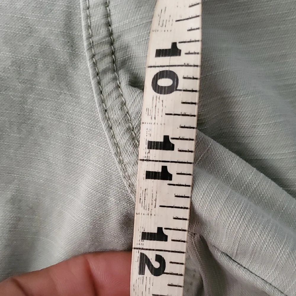 Everlane Green Cropped Organic And Linen Blend Pants with Relaxed Fit Sz 33 - Picture 4 of 12